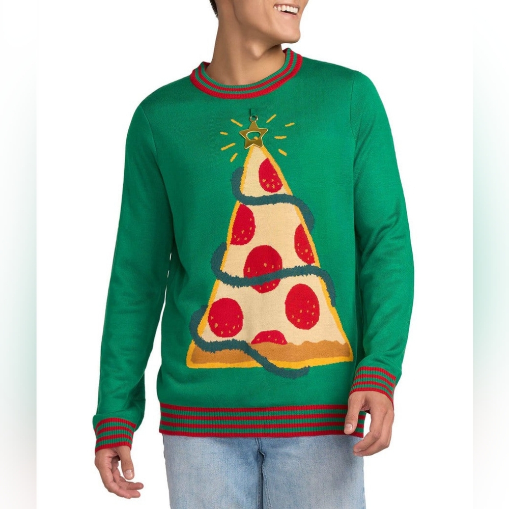 Tipsy Elves Pizza Tree Ugly Christmas Sweater Size Small